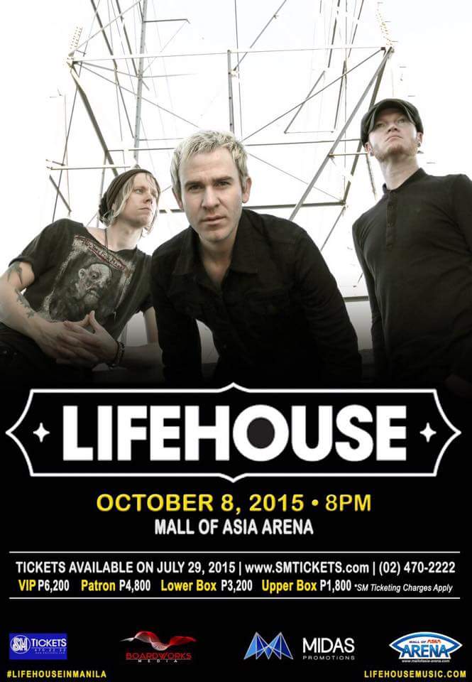 Lifehouse Returns to Manila for an Evening of Extraordinary Musical Pleasure