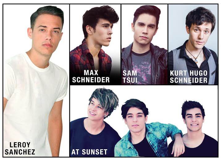 YouTube Hottest Artists Leroy Sanchez, Sam Tsui, Max Schneider, Kurt Hugo Schneider, At Sunset to Hold Manila Concert