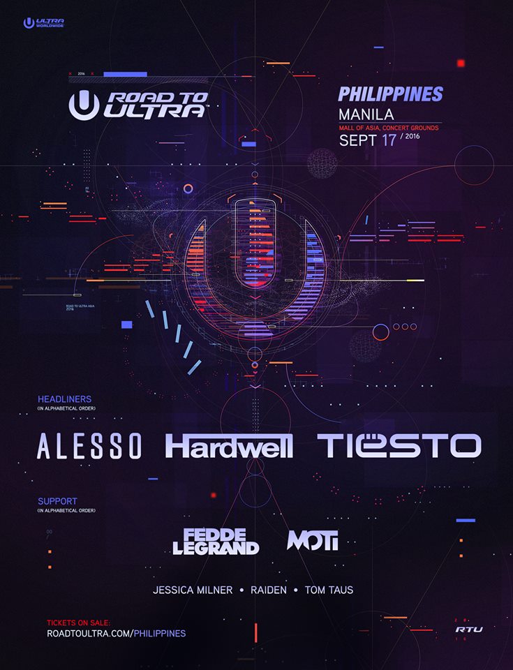 Hardwell, Tiesto, and Alesso Headline Road to Ultra: Philippines 2016